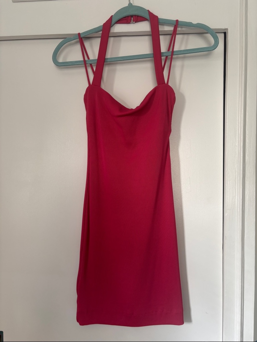 NBD Fuchsia Mini Dress with Cowl Neck